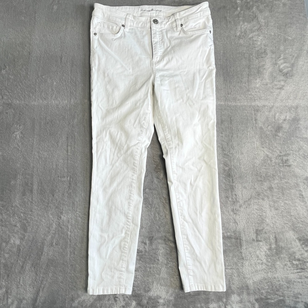 Tommy Bahama White Ella Twill High Rise Ankle Pants Womens Size 8 Stretch Casual